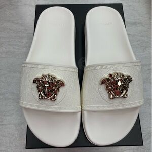 White Versace Poolside Sandals